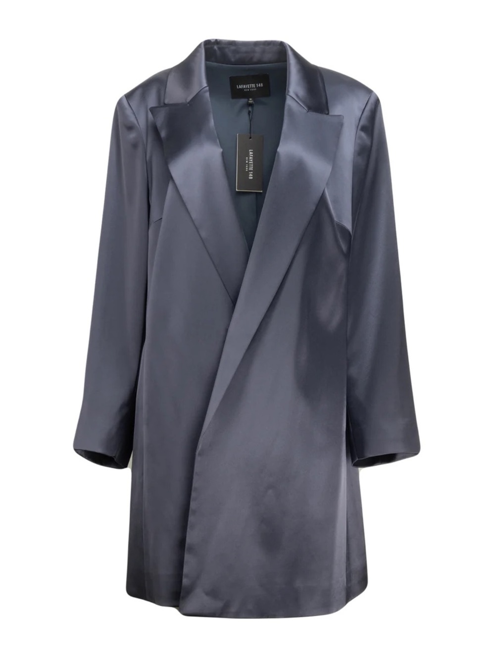 Lafayette 148 New York Satin Charcoal Gray Blazer
